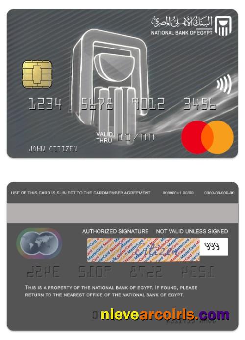 Egypt National Bank of Egypt titanium mastercard